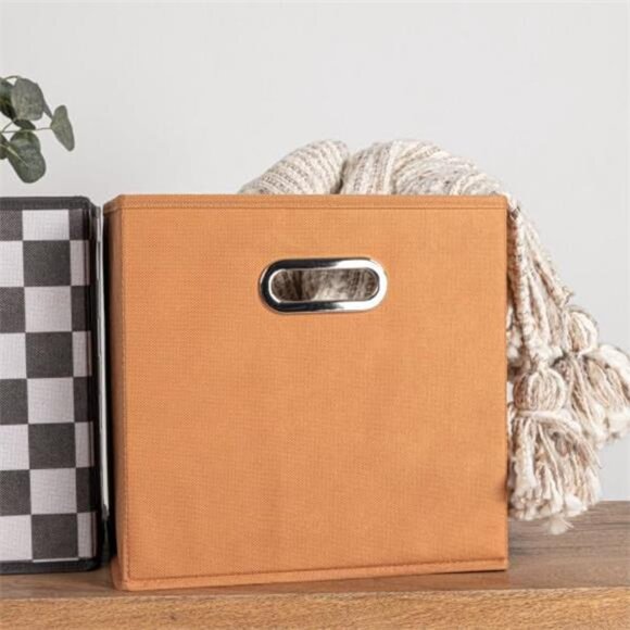 New Fabric Storage Bins 6 Piece Set, Terracotta Color - Picture 5 of 5